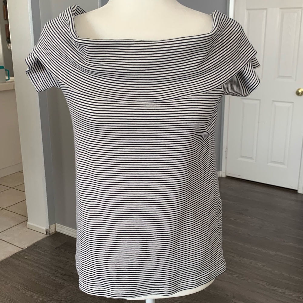 J. Crew Blue and White Striped Blouse